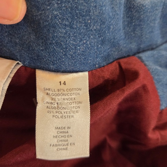 Alfred Dunner Womens Blue Denim Floral Embroidered Button Front Jacket Size 14 - Picture 5 of 6